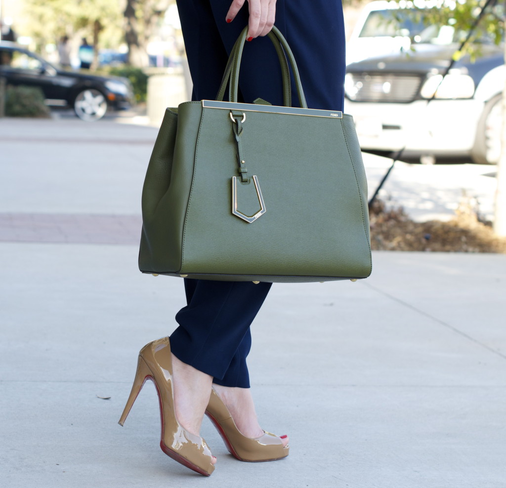 trina turk jumpsuit // fendi tote // christian louboutin heels ...