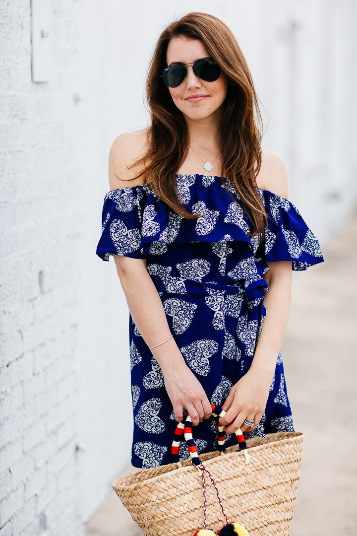 Blue Off The Shoulder Dress