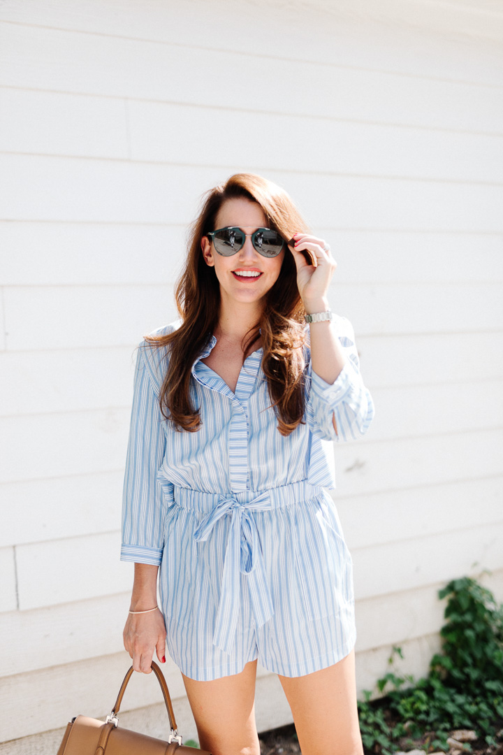 5 Responses to Blue & White Romper